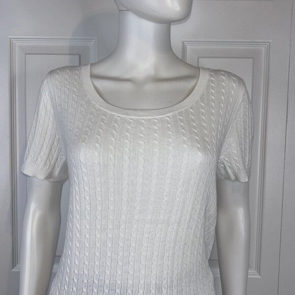 RALPH LAUREN women's short sleeve knit sweater large - Picture 2 of 2